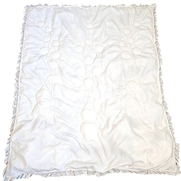 Vintage Kitschy Baby Quilt Blanket Clown Animals Balloons White Lace‎ 41 X 50 - Picture 9 of 13